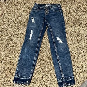 Blue ripped jeans